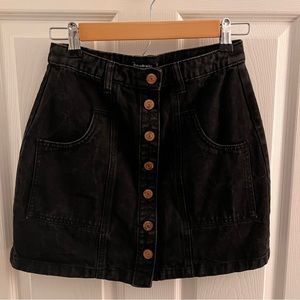Black Denim High Waisted Mini Skirt (US 4-6)